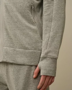 Sweatshirts<C.P. Company Diagonal Raised Fleece Explorer Zipped Hooded Sweatshirt Greystone Melange