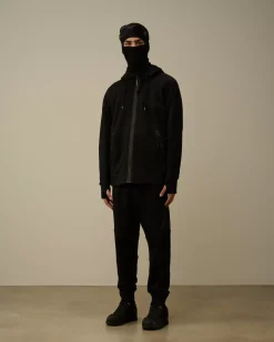 Sweatshirts<C.P. Company Diagonal Raised Fleece Goggle Zipped Hooded Sweatshirt Black
