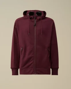 Sweatshirts<C.P. Company Diagonal Raised Fleece Goggle Zipped Hooded Sweatshirt Potent Purple