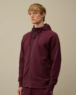 Sweatshirts<C.P. Company Diagonal Raised Fleece Goggle Zipped Hooded Sweatshirt Potent Purple