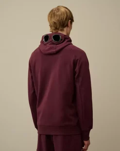 Sweatshirts<C.P. Company Diagonal Raised Fleece Goggle Zipped Hooded Sweatshirt Potent Purple