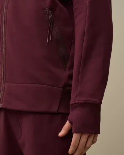 Sweatshirts<C.P. Company Diagonal Raised Fleece Goggle Zipped Hooded Sweatshirt Potent Purple