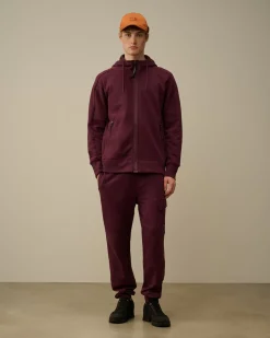 Sweatshirts<C.P. Company Diagonal Raised Fleece Goggle Zipped Hooded Sweatshirt Potent Purple