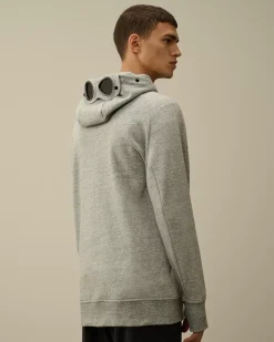 Sweatshirts<C.P. Company Diagonal Raised Fleece Goggle Zipped Hooded Sweatshirt Greystone Melange