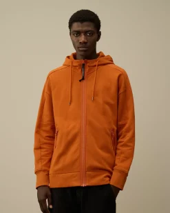 Sweatshirts<C.P. Company Diagonal Raised Fleece Goggle Zipped Hooded Sweatshirt Bombay Brown
