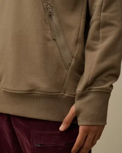 Sweatshirts<C.P. Company Diagonal Raised Fleece Goggle Hooded Sweatshirt Walnut – Beige