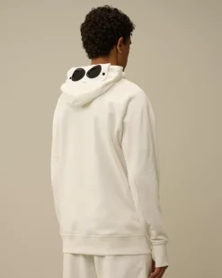 Sweatshirts<C.P. Company Diagonal Raised Fleece Goggle Hooded Sweatshirt Gauze White