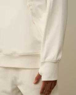 Sweatshirts<C.P. Company Diagonal Raised Fleece Goggle Hooded Sweatshirt Gauze White