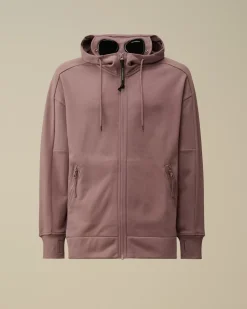 Sweatshirts<C.P. Company Diagonal Raised Fleece Goggle Zipped Hooded Sweatshirt Purple Dove