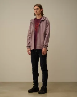 Sweatshirts<C.P. Company Diagonal Raised Fleece Goggle Zipped Hooded Sweatshirt Purple Dove