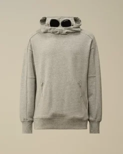 Sweatshirts<C.P. Company Diagonal Raised Fleece Goggle Hooded Sweatshirt Greystone Melange