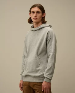 Sweatshirts<C.P. Company Diagonal Raised Fleece Goggle Hooded Sweatshirt Greystone Melange