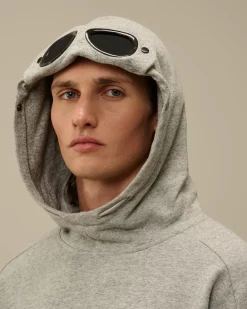 Sweatshirts<C.P. Company Diagonal Raised Fleece Goggle Hooded Sweatshirt Greystone Melange