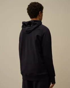 Sweatshirts<C.P. Company Diagonal Raised Fleece Goggle Hooded Sweatshirt Total Eclipse – Blue