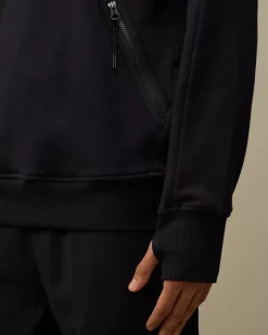 Sweatshirts<C.P. Company Diagonal Raised Fleece Goggle Hooded Sweatshirt Total Eclipse – Blue