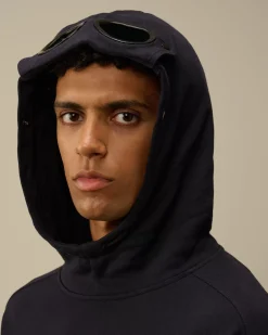 Sweatshirts<C.P. Company Diagonal Raised Fleece Goggle Hooded Sweatshirt Total Eclipse – Blue