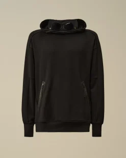 Sweatshirts<C.P. Company Diagonal Raised Fleece Goggle Hooded Sweatshirt Black