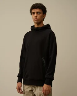 Sweatshirts<C.P. Company Diagonal Raised Fleece Goggle Hooded Sweatshirt Black
