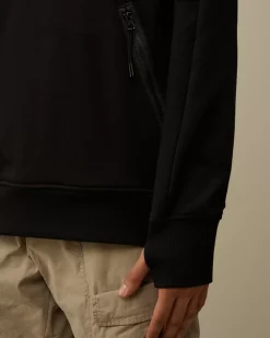 Sweatshirts<C.P. Company Diagonal Raised Fleece Goggle Hooded Sweatshirt Black