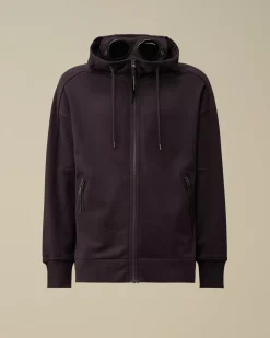 Sweatshirts<C.P. Company Diagonal Raised Fleece Goggle Zipped Hooded Sweatshirt Nightshade – Purple