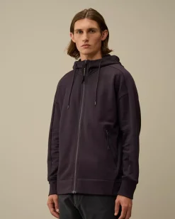 Sweatshirts<C.P. Company Diagonal Raised Fleece Goggle Zipped Hooded Sweatshirt Nightshade – Purple