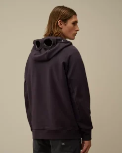Sweatshirts<C.P. Company Diagonal Raised Fleece Goggle Zipped Hooded Sweatshirt Nightshade – Purple