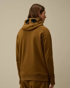 Sweatshirts<C.P. Company Diagonal Raised Fleece Goggle Zipped Hooded Sweatshirt Toffee – Beige