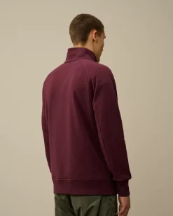 Sweatshirts<C.P. Company Diagonal Raised Fleece Half Zipped Sweatshirt Potent Purple