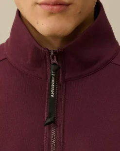 Sweatshirts<C.P. Company Diagonal Raised Fleece Half Zipped Sweatshirt Potent Purple