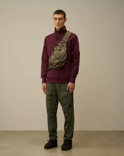 Sweatshirts<C.P. Company Diagonal Raised Fleece Half Zipped Sweatshirt Potent Purple