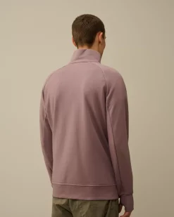 Sweatshirts<C.P. Company Diagonal Raised Fleece Half Zipped Sweatshirt Purple Dove