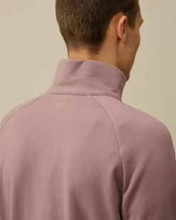 Sweatshirts<C.P. Company Diagonal Raised Fleece Half Zipped Sweatshirt Purple Dove