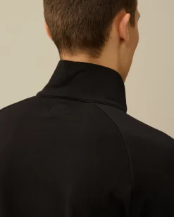 Sweatshirts<C.P. Company Diagonal Raised Fleece Half Zipped Sweatshirt Black