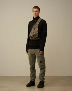 Sweatshirts<C.P. Company Diagonal Raised Fleece Half Zipped Sweatshirt Black