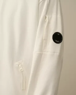 Sweatshirts<C.P. Company Diagonal Raised Fleece Half Zipped Sweatshirt Gauze White