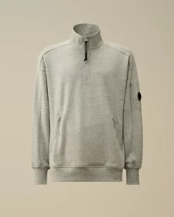 Sweatshirts<C.P. Company Diagonal Raised Fleece Half Zipped Sweatshirt Greystone Melange