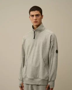 Sweatshirts<C.P. Company Diagonal Raised Fleece Half Zipped Sweatshirt Greystone Melange