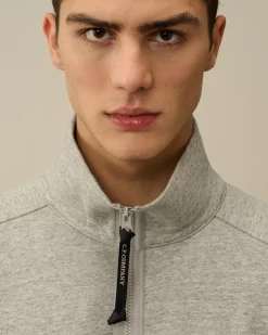 Sweatshirts<C.P. Company Diagonal Raised Fleece Half Zipped Sweatshirt Greystone Melange