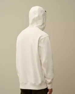 Sweatshirts<C.P. Company Diagonal Raised Fleece Lens Hooded Sweatshirt Gauze White