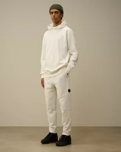 Tracksuits & Shorts<C.P. Company Diagonal Raised Fleece Lens Sweatpants Gauze White