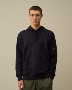 Sweatshirts<C.P. Company Diagonal Raised Fleece Lens Hooded Sweatshirt Total Eclipse – Blue