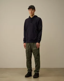 Sweatshirts<C.P. Company Diagonal Raised Fleece Lens Hooded Sweatshirt Total Eclipse – Blue