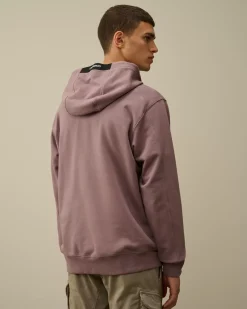 Sweatshirts<C.P. Company Diagonal Raised Fleece Lens Hooded Sweatshirt Purple Dove
