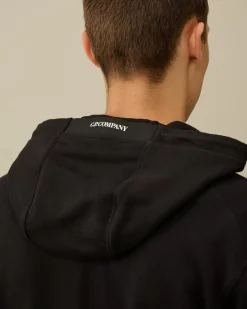Sweatshirts<C.P. Company Diagonal Raised Fleece Lens Hooded Sweatshirt Black