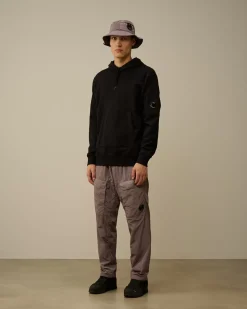 Sweatshirts<C.P. Company Diagonal Raised Fleece Lens Hooded Sweatshirt Black
