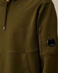 Sweatshirts<C.P. Company Diagonal Raised Fleece Lens Hooded Sweatshirt Ivy Green