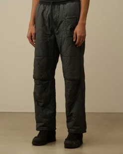 Tracksuits & Shorts<C.P. Company Diagonal Raised Fleece Mixed Quilted Sweatpants Black Sand