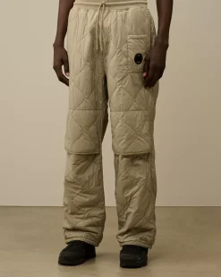 Tracksuits & Shorts<C.P. Company Diagonal Raised Fleece Mixed Quilted Sweatpants Vintage Khaki – Beige
