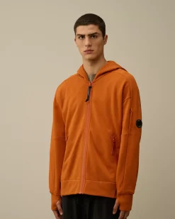 Sweatshirts<C.P. Company Diagonal Raised Fleece Zipped Hooded Sweatshirt Bombay Brown