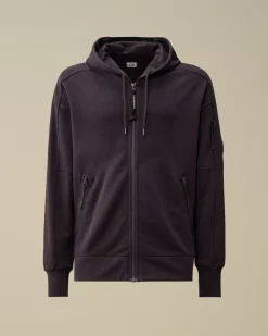Sweatshirts<C.P. Company Diagonal Raised Fleece Zipped Hooded Sweatshirt Nightshade – Purple